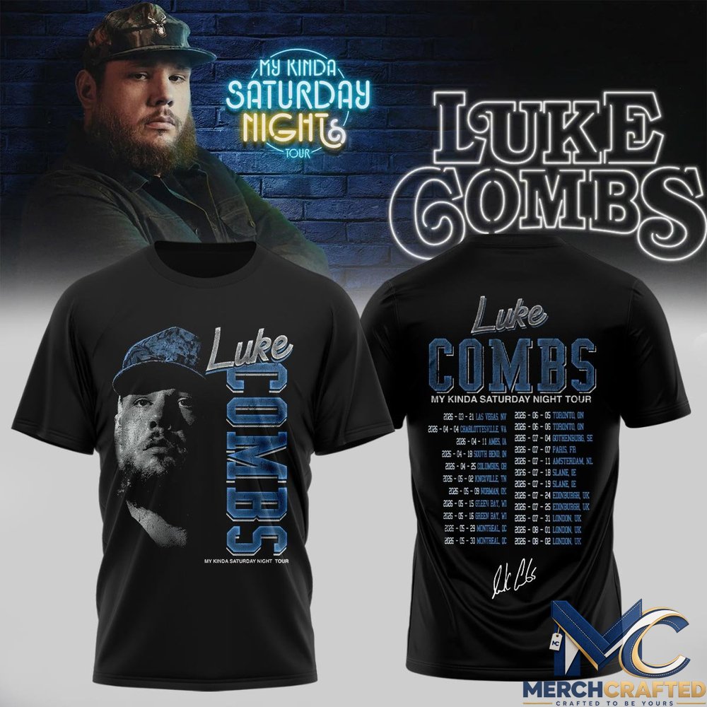 Luke Combs My Kinda Saturday Night Tour 2026 T-Shirt Concert Merch Tee