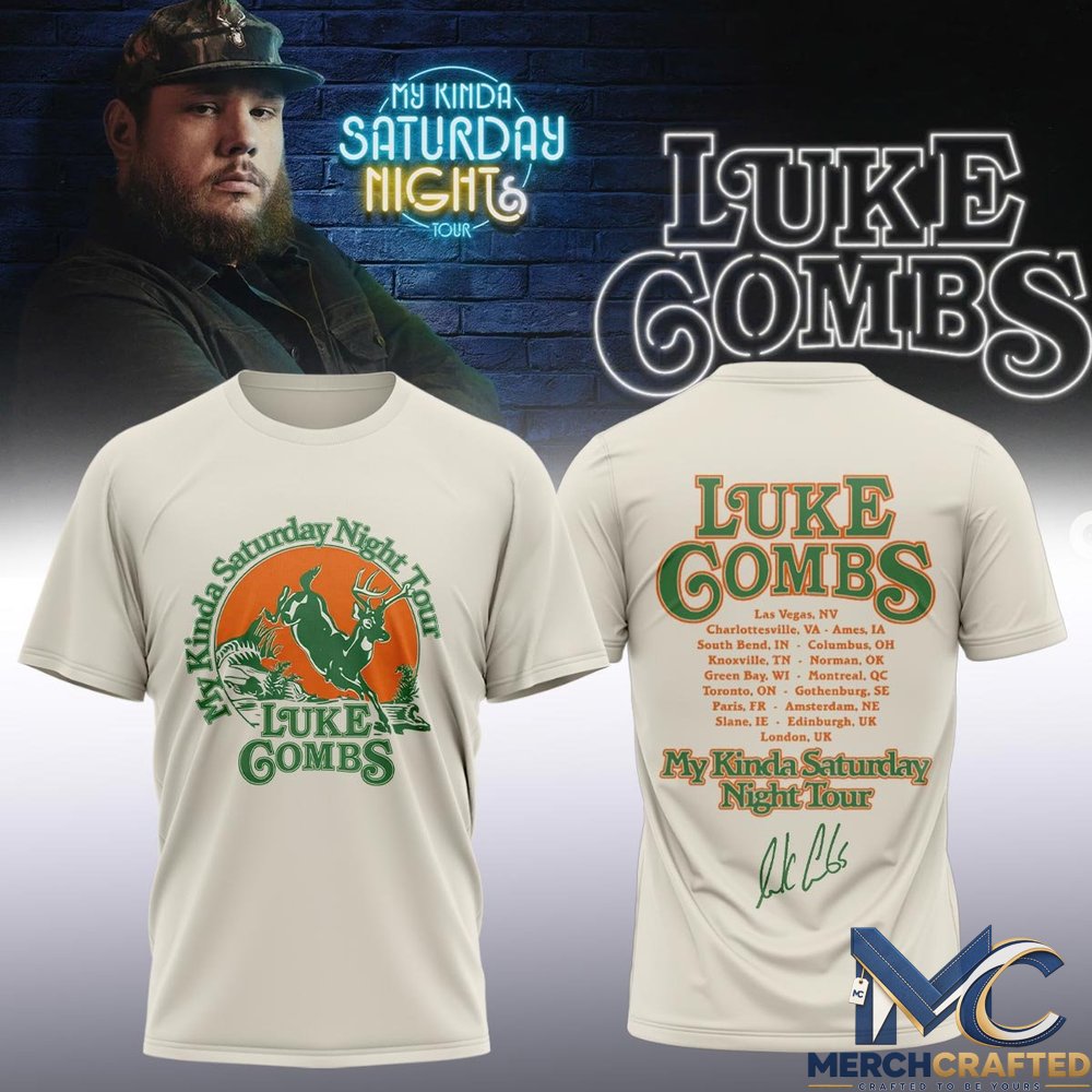 Luke Combs My Kinda Saturday Night Tour 2026 T-Shirt Concert Merch Tee