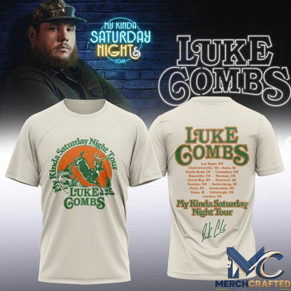 Luke Combs My Kinda Saturday Night Tour 2026 T-Shirt Concert Merch Tee