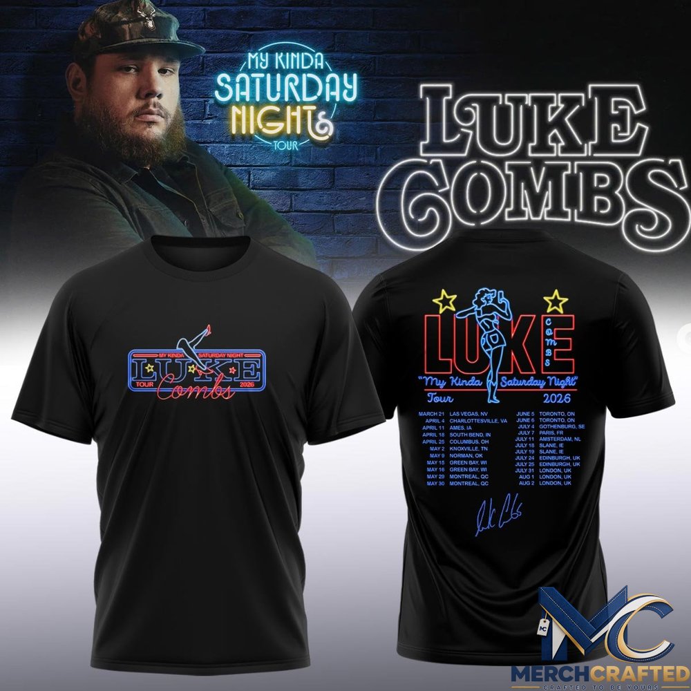 Luke Combs My Kinda Saturday Night Tour 2026 T-Shirt Concert Merch Tee