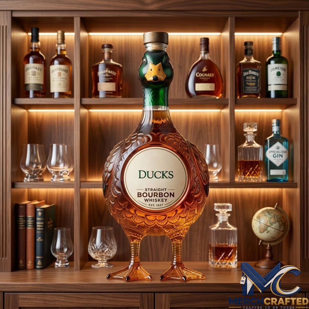 Mallard Duck Bourbon Whiskey Decanter – Limited Edition Collectible Glass Bottle