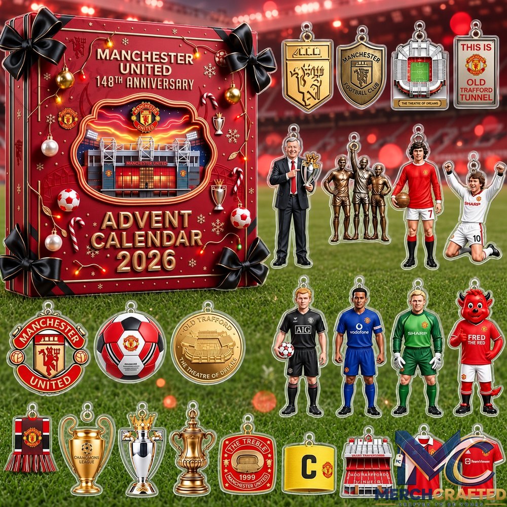 Manchester United 148th Anniversary Advent Calendar 2026  Old Trafford Christmas Gift Set for Soccer Fans