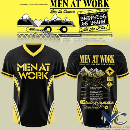 Men At Work – Live In Concert- Touring Australia 2026 Football Jersey