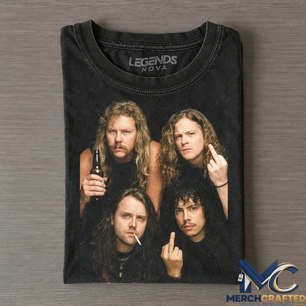 Metallica Vintage Rock Band Graphic T‑Shirt