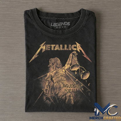 Metallica Vintage Rock Band Graphic T‑Shirt