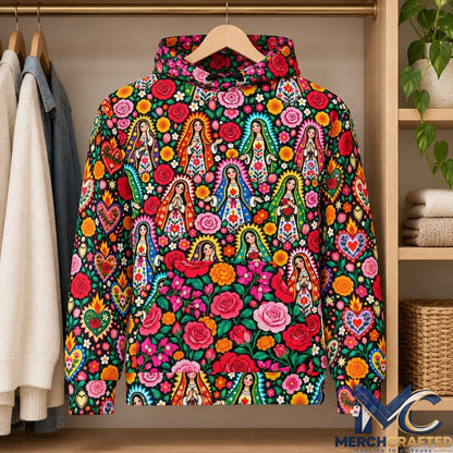 Mi Virgencita Y Rosas Hoodie
