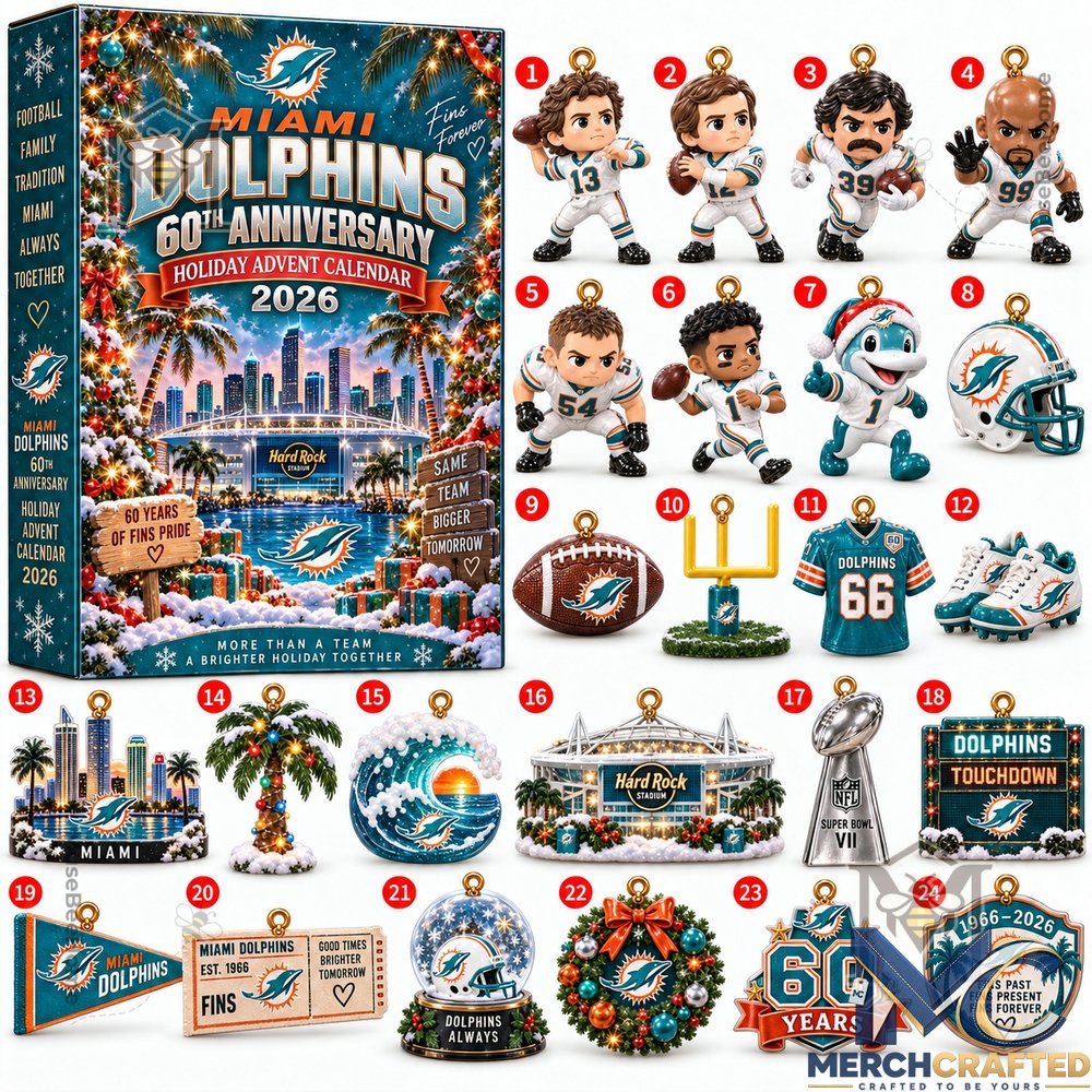 Miami Dolphins 60th Anniversary 2026 NFL Advent Calendar
