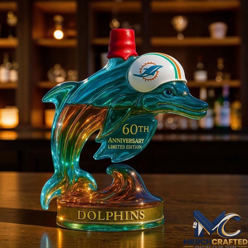 Miami Dolphins 60th Anniversary 2026 Whiskey Decanter