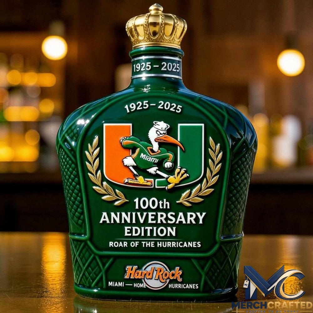 Miami Hurricanes 100th Anniversary Edition Whiskey Decanter
