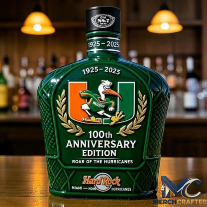 Miami Hurricanes 100th Anniversary Edition Whiskey Decanter