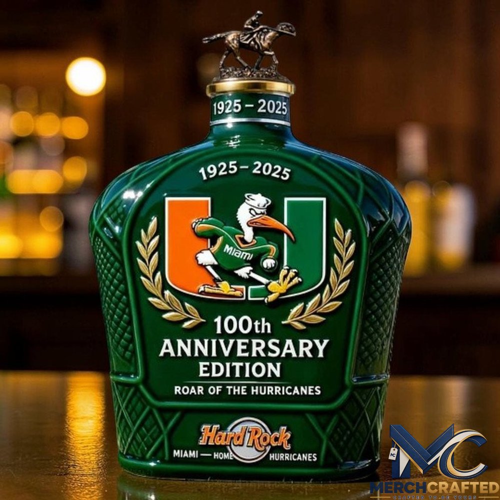 Miami Hurricanes 100th Anniversary Edition Whiskey Decanter