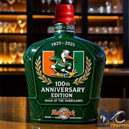 Miami Hurricanes 100th Anniversary Edition Whiskey Decanter