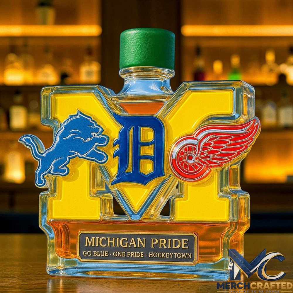 Michigan Pride Sports Go Blue One Pride Whiskey Decanter