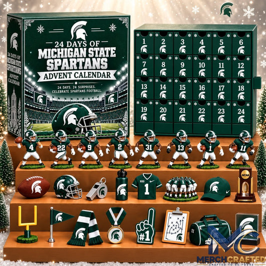 Michigan State Spartans NCAA Football Advent Calendar 2026 24 Days of Christmas Collectibles Gift for Fans