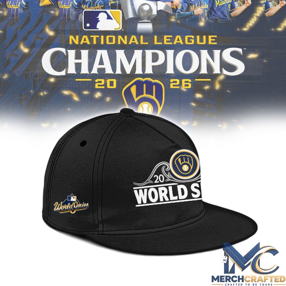 Milwaukee Brewers 2026 National League Champions World Series Black Baseball Cap