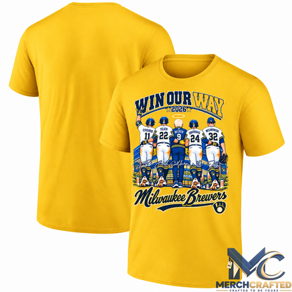Milwaukee Brewers Win Our Way One Side T Shirt