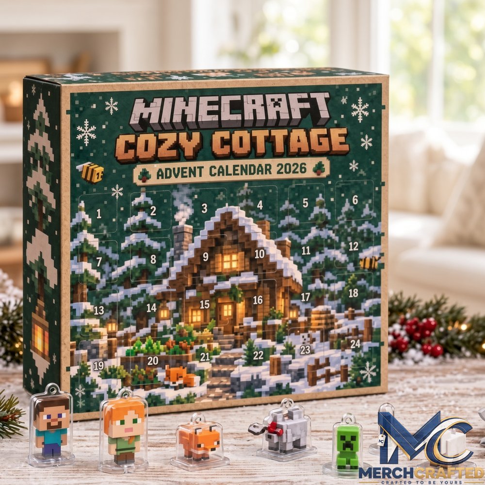 Minecraft Cozy Cottage Advent Calendar 2026  24 Days of Cozy Builds Collectible Charms