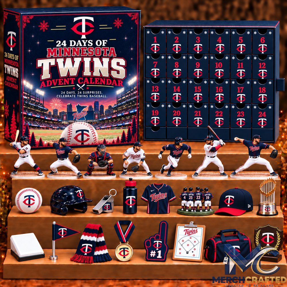 Minnesota Twins MLB 24 Day Christmas Advent Calendar Baseball Player Figures and Fan Collectibles Gift Set