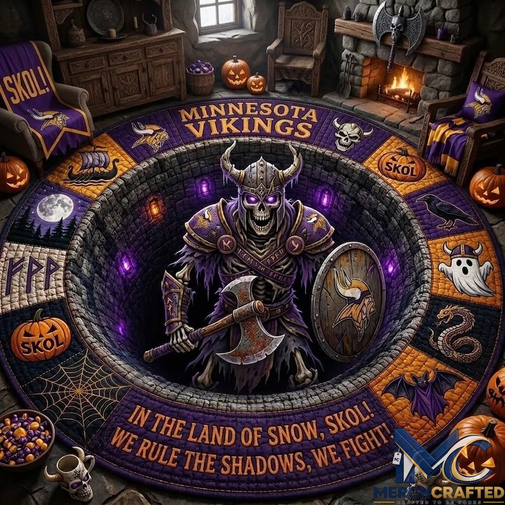 Minnesota Vikings 2026 Monster Halloween Limited Edition Quilted Round Rug