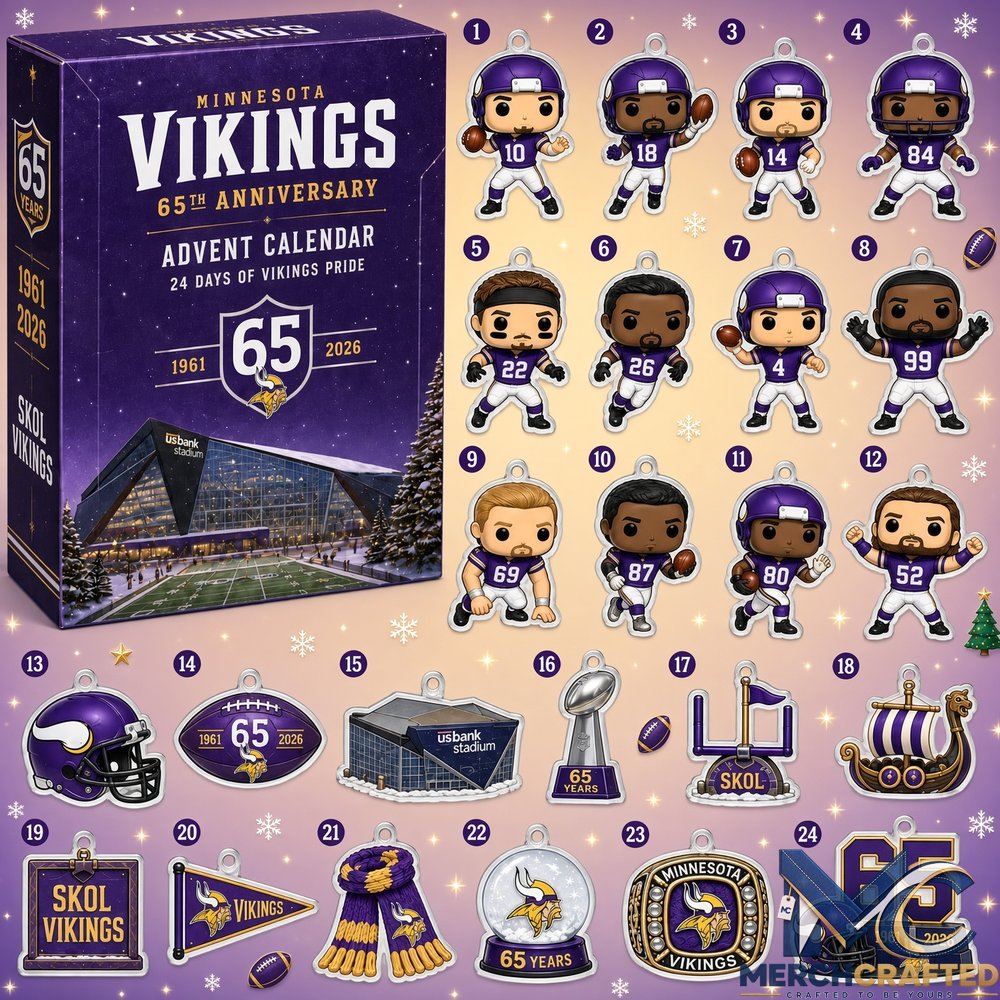 Minnesota Vikings 65th Anniversary 2026 Advent Calendar Football Fan Gift