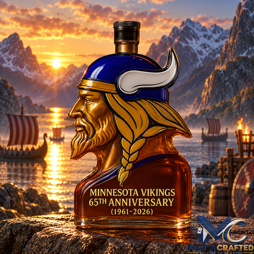 Minnesota Vikings 65th Anniversary Whiskey Decanter