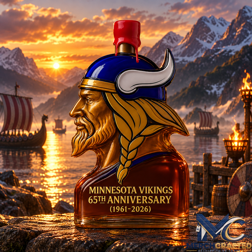 Minnesota Vikings 65th Anniversary Whiskey Decanter