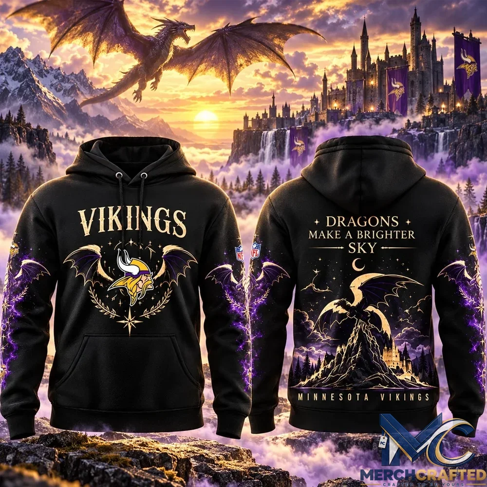 Minnesota Vikings Dragon Fantasy Graphic Hoodie