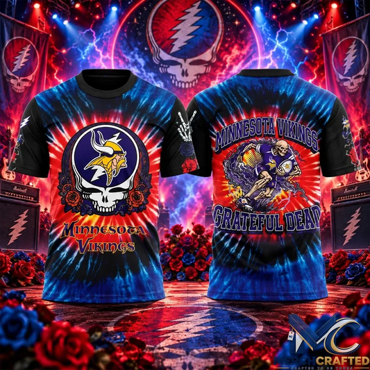 Minnesota Vikings x Grateful Dead Skeletons 2026 Shirt