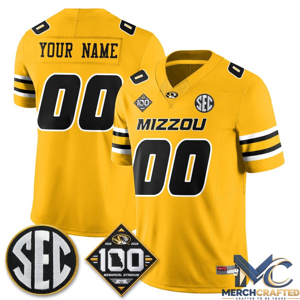 Missouri Tigers 100th Anniversary of Memorial Stadium Custom Football Jersey
