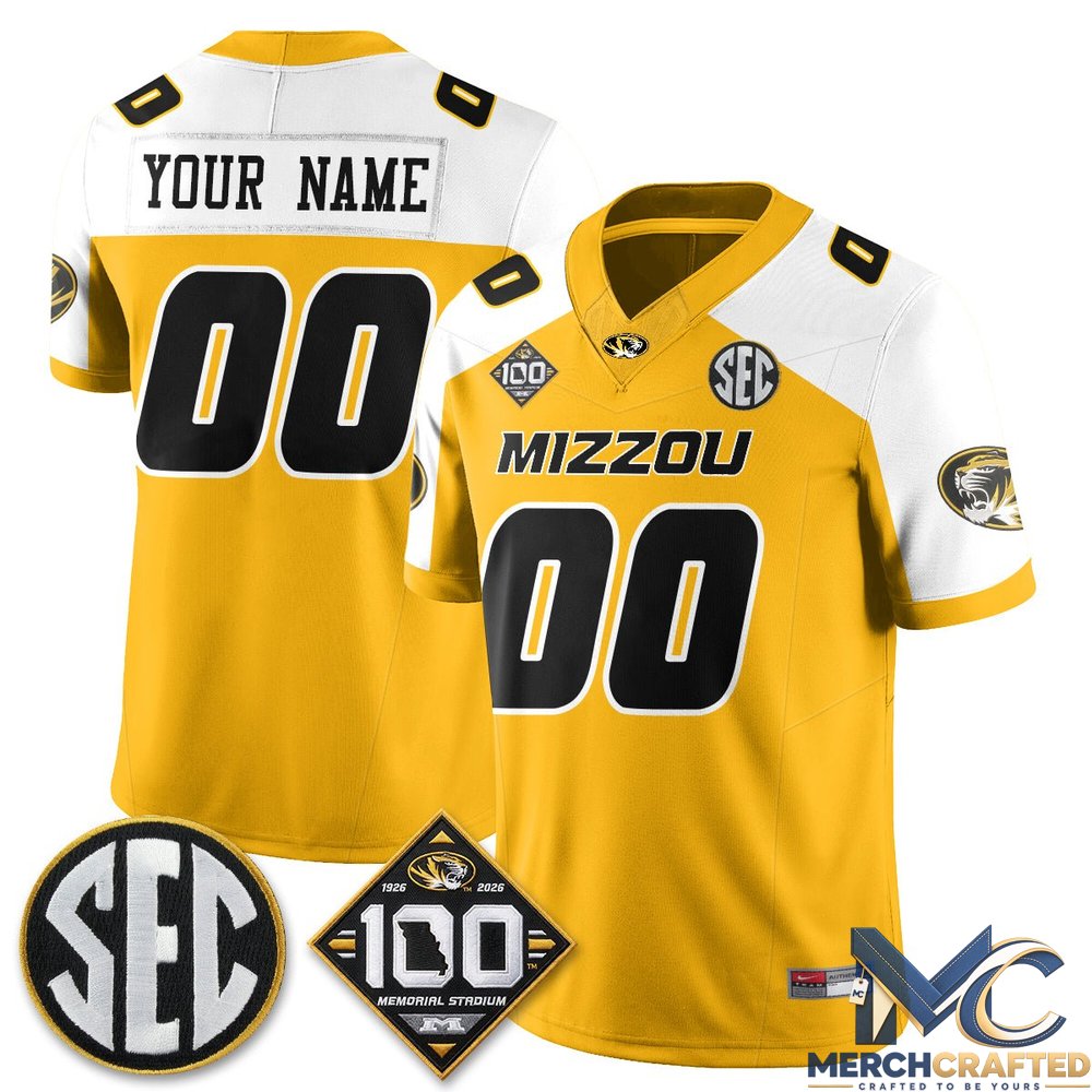 Missouri Tigers 100th Anniversary of Memorial Stadium Custom Football Jersey