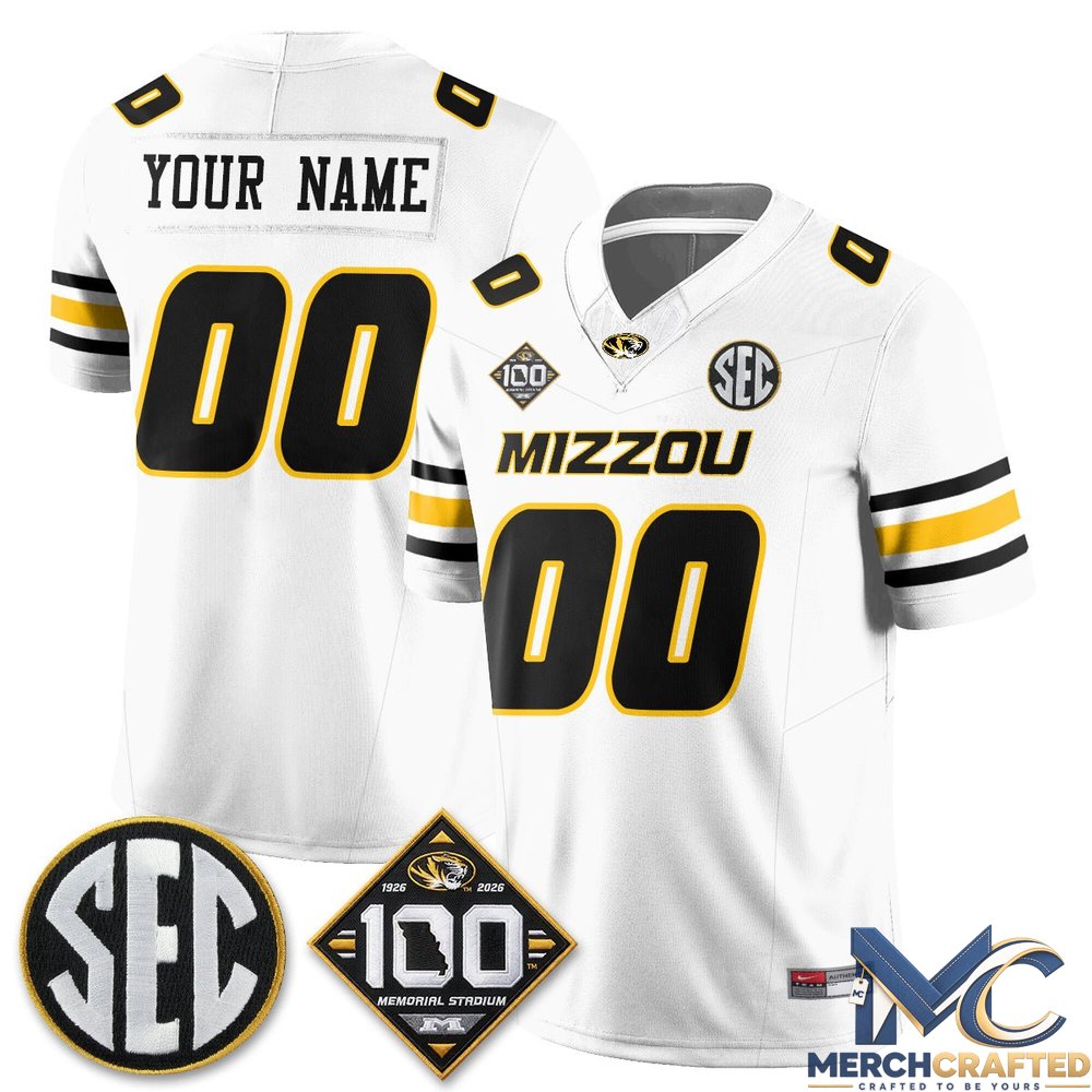 Missouri Tigers 100th Anniversary of Memorial Stadium Custom Football Jersey