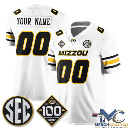 Missouri Tigers 100th Anniversary of Memorial Stadium Custom Football Jersey