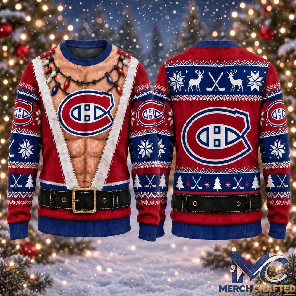 Montreal Canadiens Funny Body 2026 Ugly Christmas Sweater  Hockey Christmas Graphic Sweater for Habs Fans