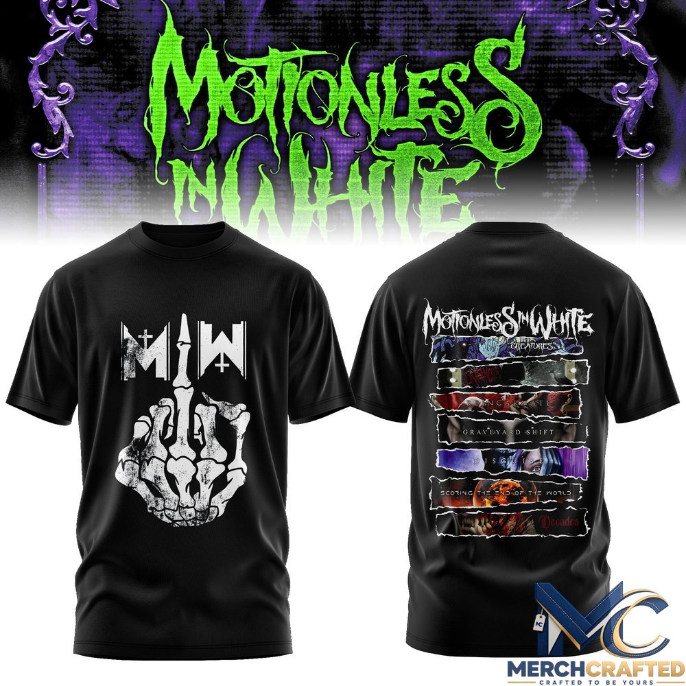 Motionless In White European Tour 2027 T-Shirt Headlining Dates Tee