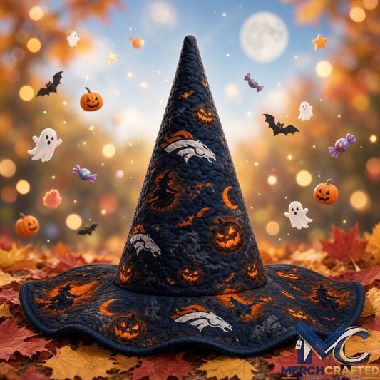 NFL Denver Broncos Football Halloween 2026 Quilted Witch Hat Navy Costume Hat