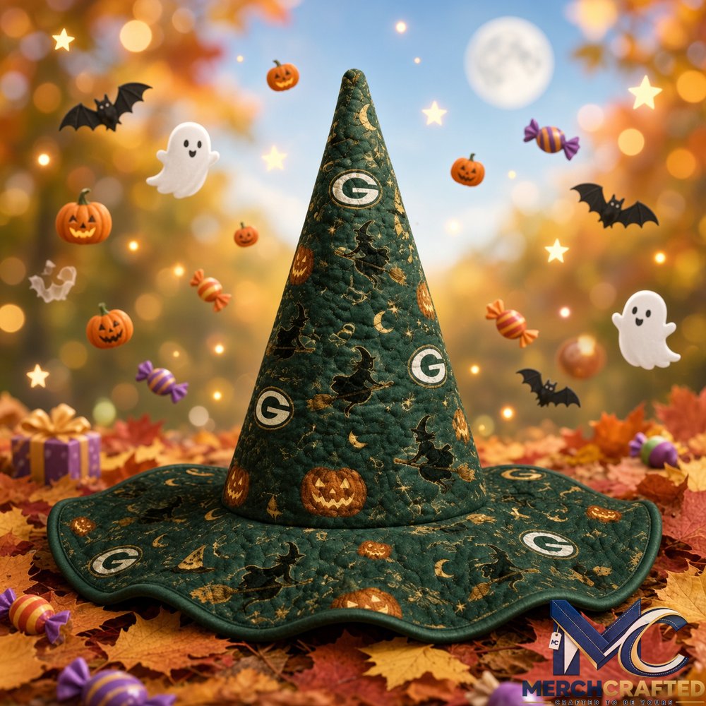 NFL Green Bay Packers Halloween 2026 Quilted Witch Hat Green Costume Hat