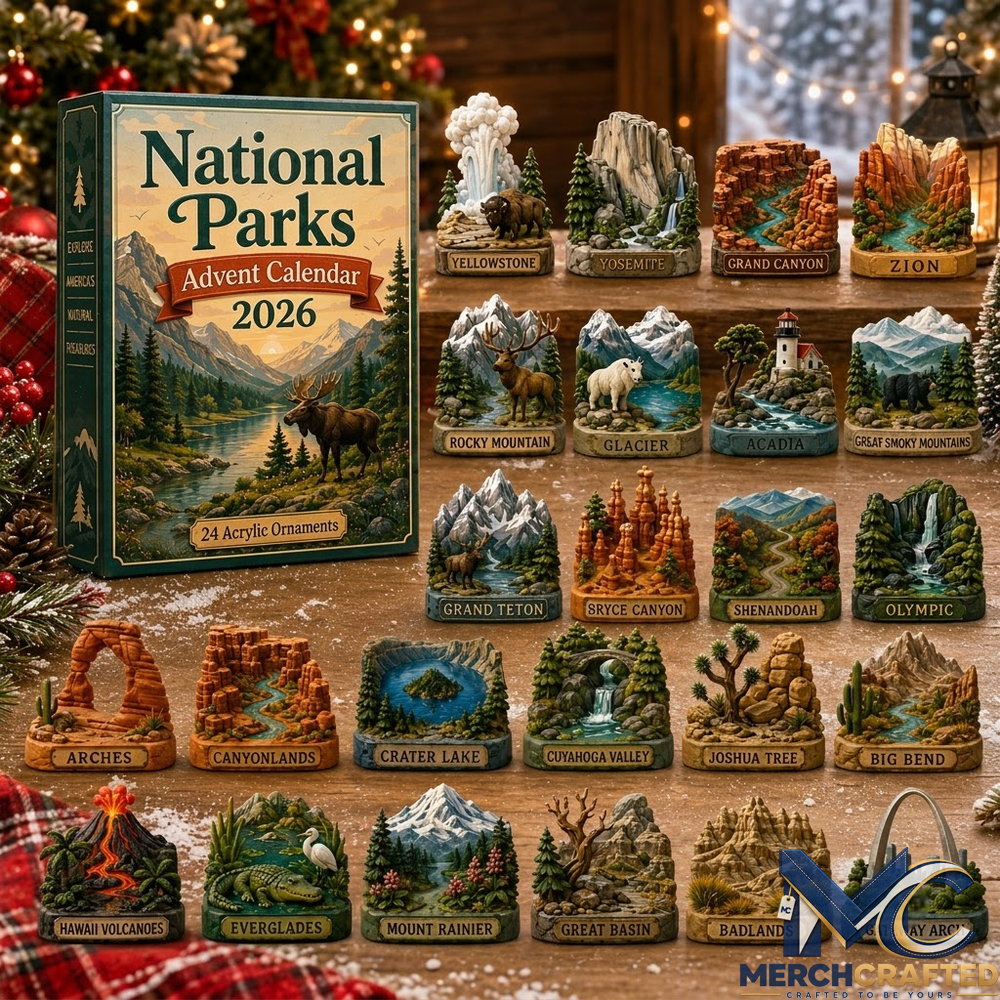 National Parks Christmas Advent Calendar 2026 - Scenic Landmark Diorama Figurines