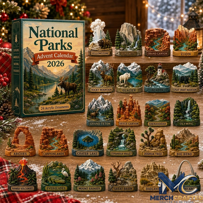 National Parks Christmas Advent Calendar 2026 - Scenic Landmark Diorama Figurines