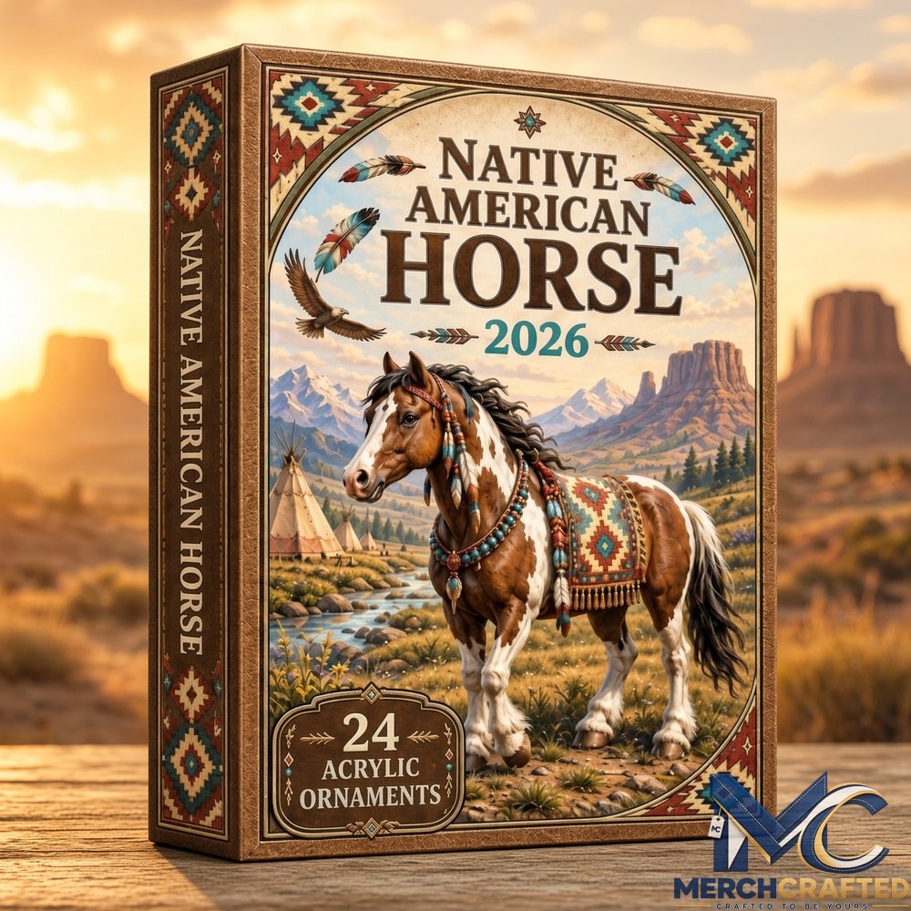 Native American Horse Advent Calendar 2026  24 Acrylic Horse Ornaments Gift Set