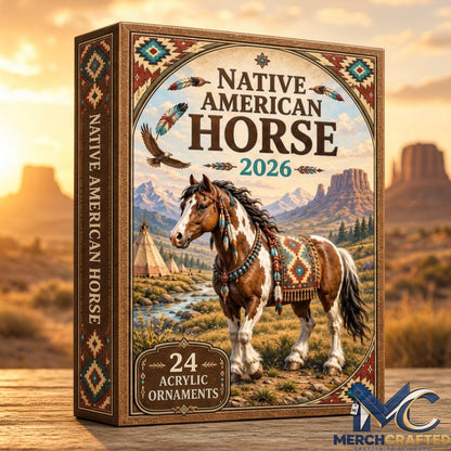 Native American Horse Advent Calendar 2026  24 Acrylic Horse Ornaments Gift Set