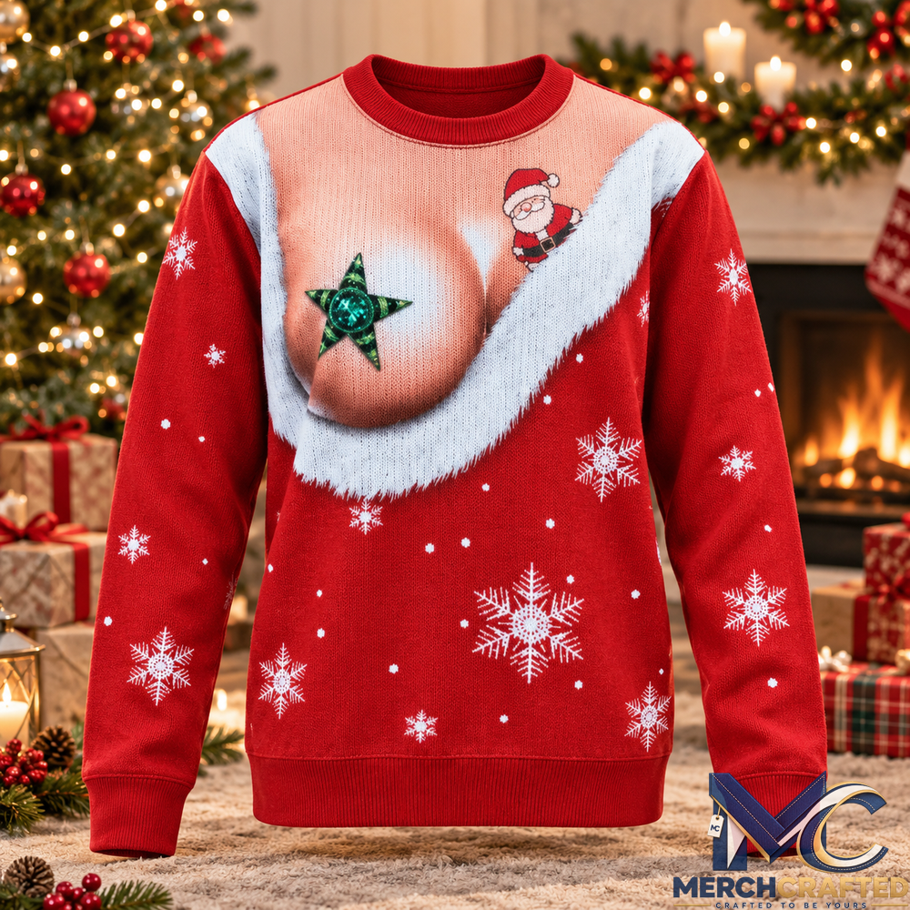 Naughty Santa Christmas 2026 Ugly Sweater  Funny Adult Holiday Knit Sweater