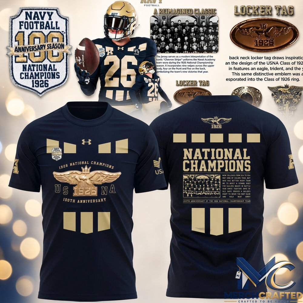 Navy Midshipmen 1926 Champions 100th Anniversary Shirt