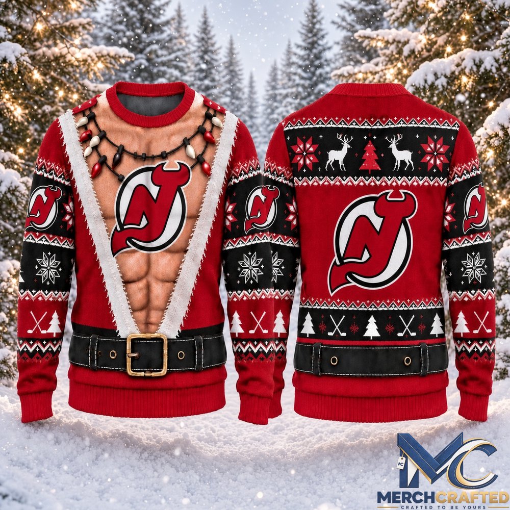 New Jersey Devils Funny Body 2026 Ugly Christmas Sweater  Hockey Christmas Graphic Sweater for Devils Fans