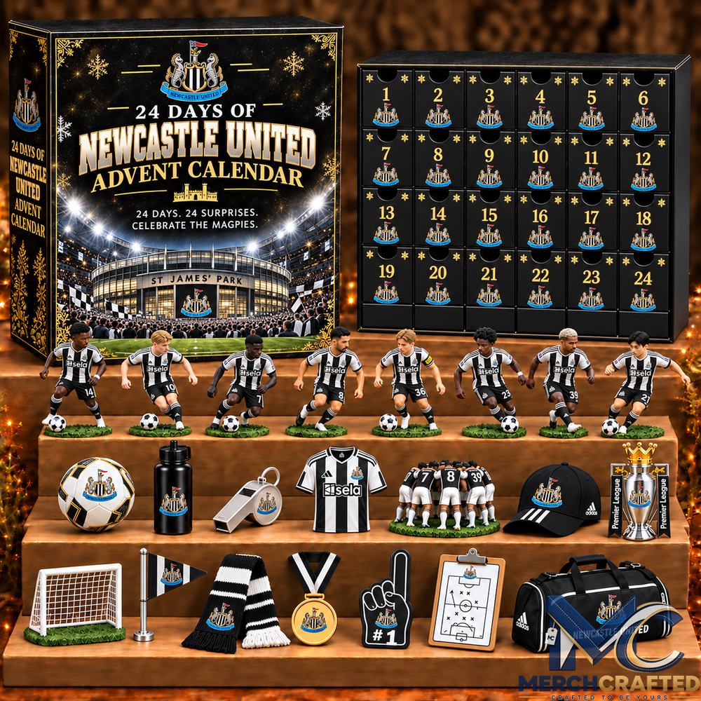 Newcastle United FC 24 Day Christmas Advent Calendar Soccer Player Figures and Football Fan Collectibles Gift Set