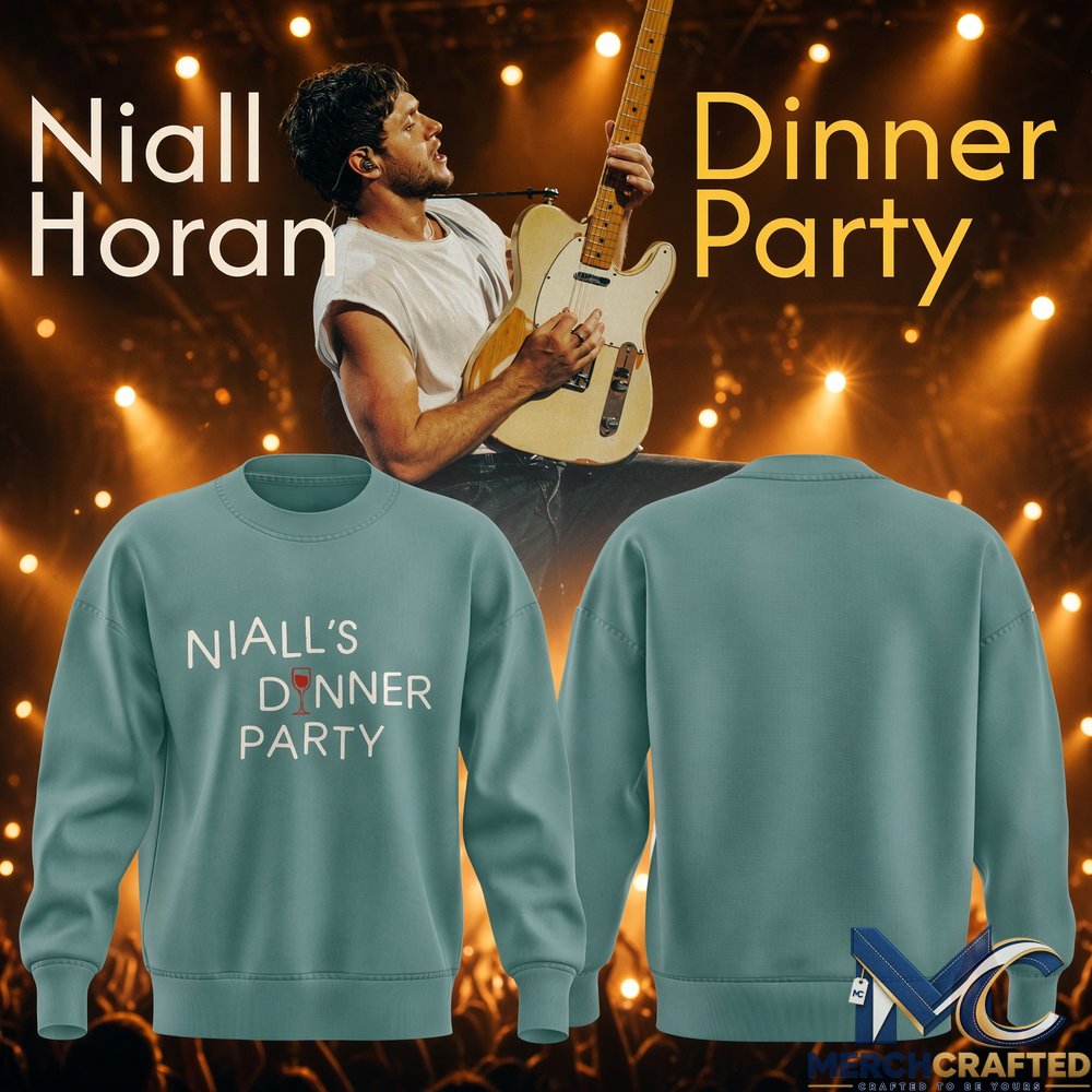 Niall Horan Dinner Party Tour Sweater  Sage Green Crewneck for Concert Fans