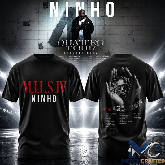 Ninho 4 Quattro Tour 2027 T-Shirt Marseille Paris Dates Merch