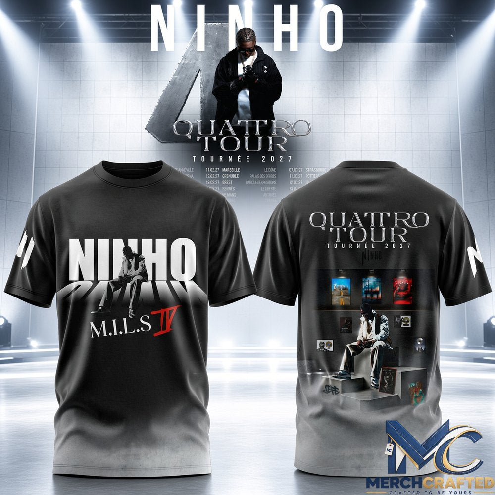 Ninho Quattro Tour 2027 T-Shirt M.I.L.S IV Tournée Concert Merch