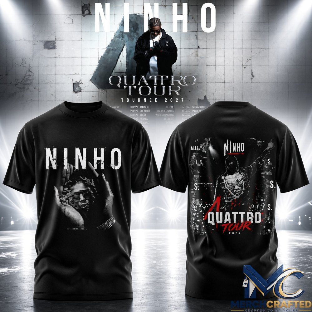 Ninho Quattro Tour 2027 T-Shirt Tournée Concert Merch 2027
