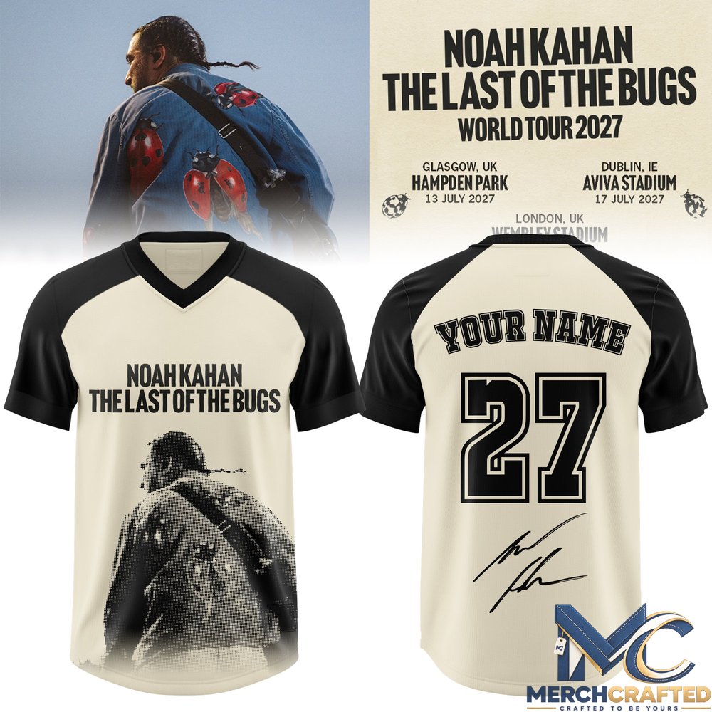Noah Kahan The Last of The Bugs World Tour 2027 Personalized Football Jersey