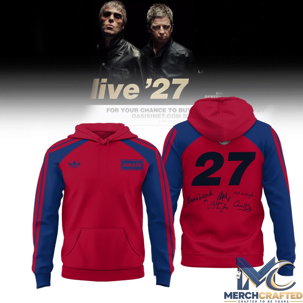 Oasis Live 2027 Blue Red Limited Edition Shirt